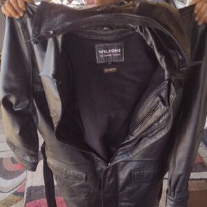 Wilsons Leather Black Jacket for Men 2XLT insulated NWOT